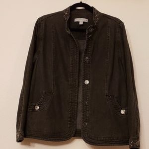 🖖🖖Amantha Grey BLK Embelished Denim Jacket Size